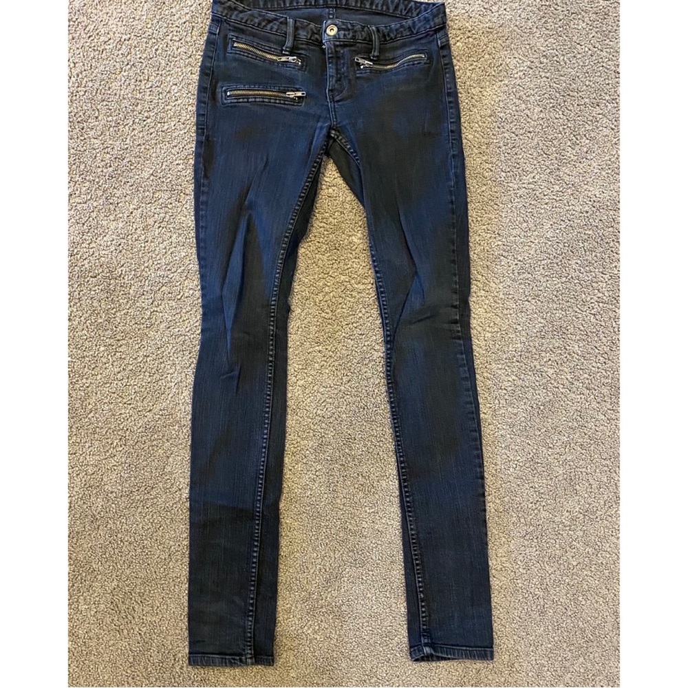CLOSET CLOSING Kill City Zip Junkie black skinny jeans low rise size 27